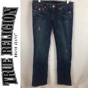 True Religion Billy Distressed Straight Leg Low Rise Jeans 29